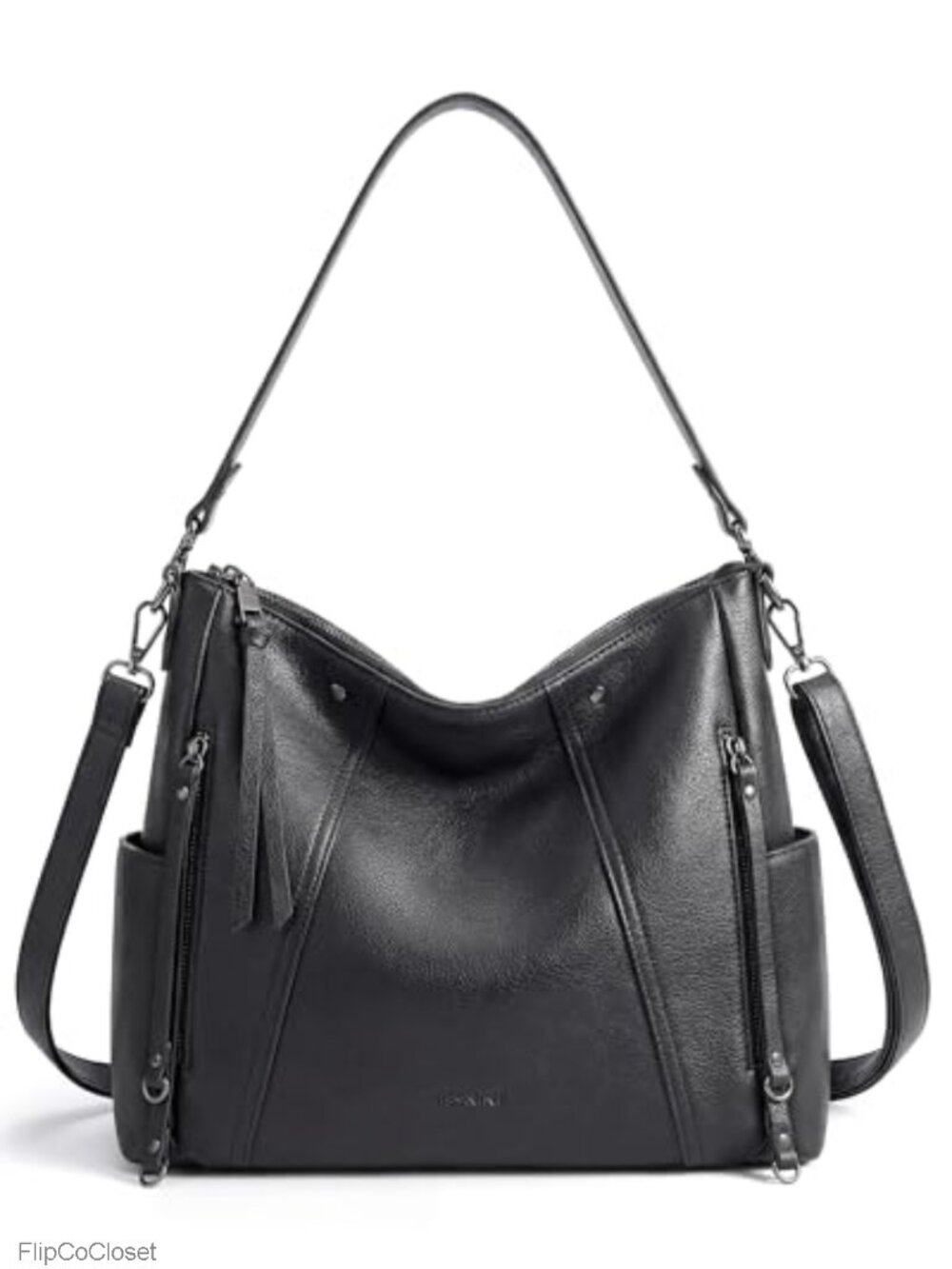 Faux Leather Hobo Bag Crossbody Purse with Multiple Pockets
